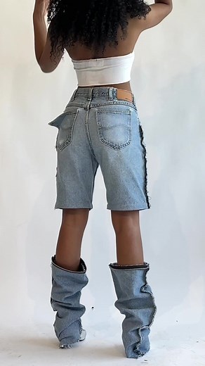 Unique Reworked Vintage Denim Jeans at indiarainreworked.com