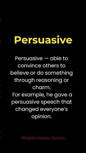 Persuasive – A Word for Convincing and Influential Speech! #learnenglish #vocabulary #practice