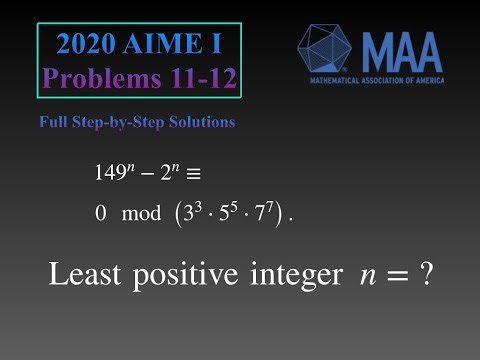 2020 AIME I No. 11-12 Solutions | Quadratic Roots, Lifting the Exponent