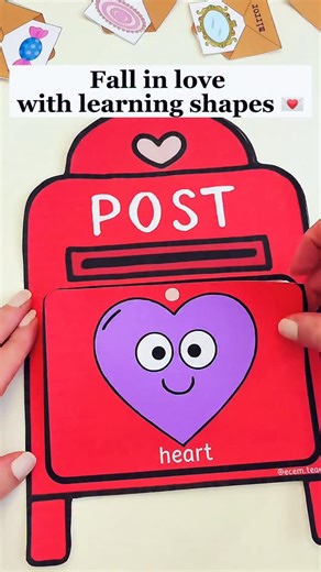Ecem Soysal: English Teacher on Instagram: "💌 Special delivery: SHAPES! Kids post the cards into the mailbox and sort shapes while playing ❤️🔺⬜️ This Valentine’s Day mailbox shape sorting activity helps children: ✔️ recognize shapes ✔️ build fine motor skills ✔️ learn through play (no boring worksheets 🚫📄) Perfect for preschool & kindergarten 💥 👉 Want this Valentine’s activity? Comment MAILBOX and I’ll send the link 💬💖 #valentinesdayactivity #shapesorting #preschoollearning #handsonlearn