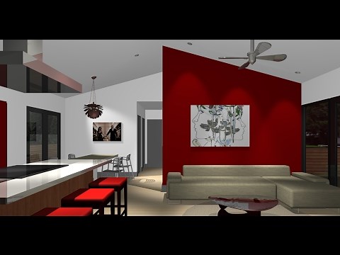 Red Accent Wall | Red Accent Wall Living Room Design