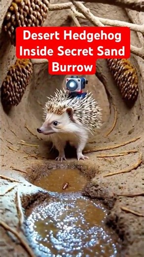 Desert Hedgehog POV 🦔 Inside a Secret Sand Burrow | Micro Camera #shorts #pov