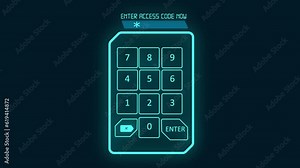 Security code access scanning cyber security technology motion graphic animation 4k footage.