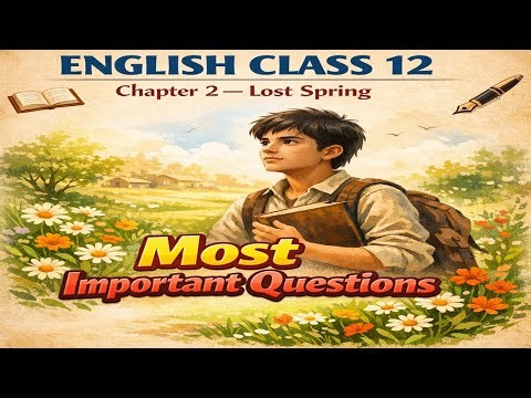 Class 12 LOST SPRING in Hindi | Most Important Questions| Class 12 English |#class12