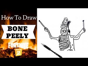 How to Draw BONE-PEELY! NEW Skin From Season 11 Fortnite | Step-by-step Tutorial EASY!!