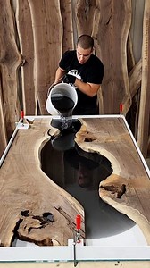 1.3M views · 10K reactions | Classic Walnut and Black Epoxy Dining Table  Link In Bio For A Table Quote  #epoxy #epoxytable #woodworking #modern #furnituredesign #modernfurniture #diningroominspo #diningtable #diningroom #diningroomdecor | Backyard Resin | Facebook
