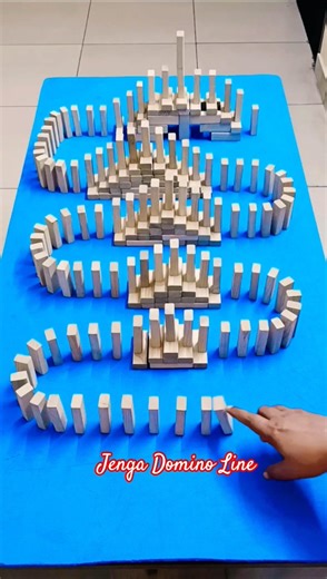 Mind Blowing Jenga Domino Line Effects 😍 #shorts #jenga #chainreaction