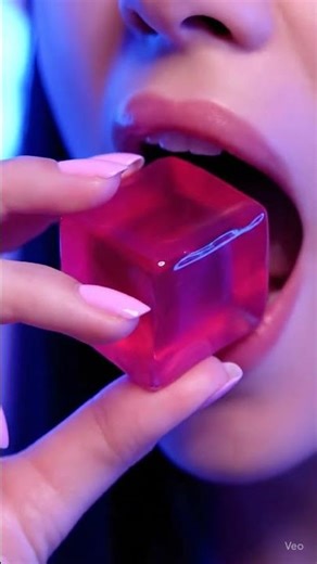 ASMR Glass ft Glass Candy Cube Bite 🎃🎃 #asmreating #asmr