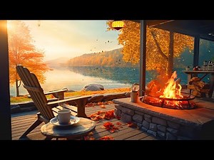Autumn Lakeside Cottage Morning Ambience Lakeshore, Firepit & Forest Nature Sounds