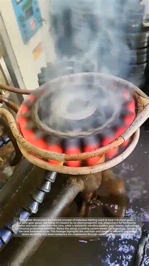 Electromagnetic Heat in Manufacturing – Gear Glows Under Induction Coil!
