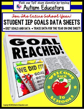 Back to School Special Education Data Collection Sheets for IEP Goals EDITABLE
