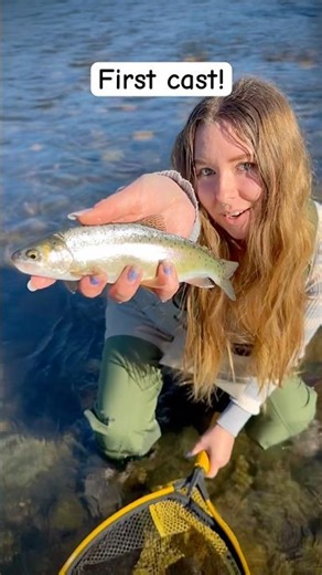 A lucky first cast catch🎣 #fishing #shorts