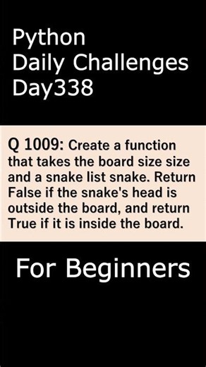 Python Daily Challenges Day338 For Beginners #programming #python #beginnersstitch