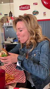 While at Little Dipper Diner at noon, I got to witness Bernadette Wilson chomping into the burger named after her. The Badass Bernadette Burger at Little Dipper Diner. Say that 10 times quickly. Ha! | Must Read Alaska