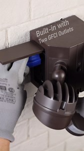 LEONLITE 30W LED Security Light with GFCI Outlets, Motion Sensor & Dusk to Dawn Flood Lights Outdoor, Adjustable Aluminum 2-Head, Wet Location, 5000K Daylight, ETL Listed, White