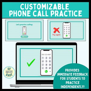 Editable Customizable Phone Number Practice Special Education Slides SPED