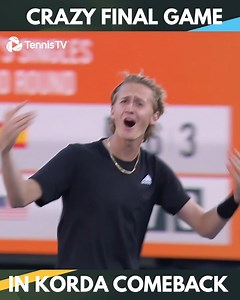 Sebastian Korda seals the comeback win in INCREDIBLE fashion 😍 | Tennis TV