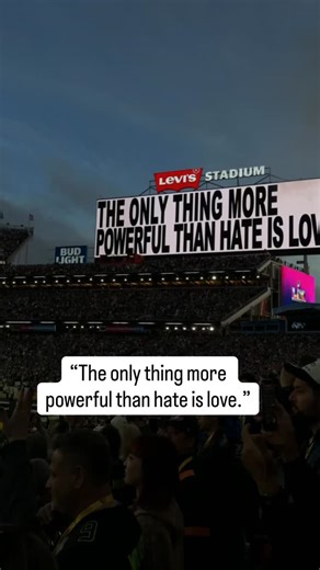 The screen during Bad Bunny’s Super Bowl performance. | ESPN