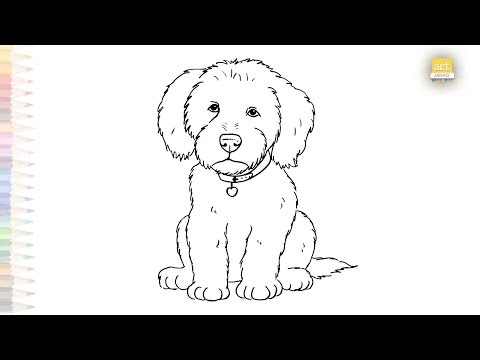 Labradoodle puppy drawing easy | Art tutorial | How to draw A Labradoodle step by step | #artjanag