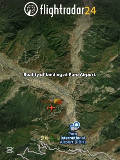 This is the REALITY of Landing At Paro Airport - Difficult approach and landing 😶🛩️