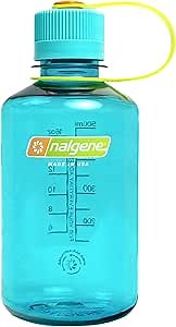 Nalgene Sustain Tritan BPA-Free Water Bottle Made with Material Derived from 50% Plastic Waste (using ISCC certified mass balance), 16 OZ, Narrow Mouth, Cerulean