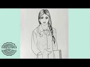 Beautiful doctor girl drawing - Pencil Sketch || How to draw a girl easy