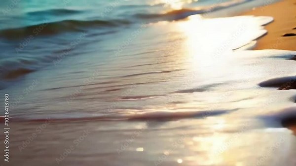 sea waves lapping below with a lot of foam and splashes in slow motion, Wave after wave swept towards the shore.