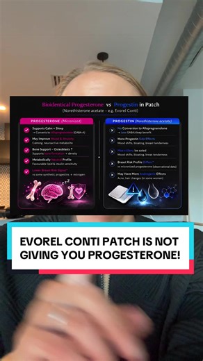 We should be informed about this as women in our 40s and beyond If you want to feel informed and know your options when it comes to HRT, my guide covers it all - let me know below if you’d like it There is a big difference between progesterone and progestins Progesterone isn’t just about counteracting estrogen to keep the uterine lining thin - it helps calm the brain, supports bone health, supports healthy breast tissue and more!! #fyp #40plusclub #menopausetips