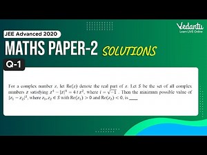 JEE Advanced 2020 Maths Solutions - Paper 2 (Q 1) | IIT JEE Maths | JEE Preparation | Vedantu