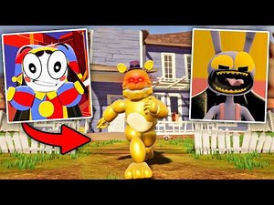 Pomni & Jax Play - Hello Neighbor Fredbear Mod