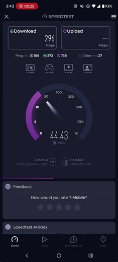 T-Mobile home Internet speed test