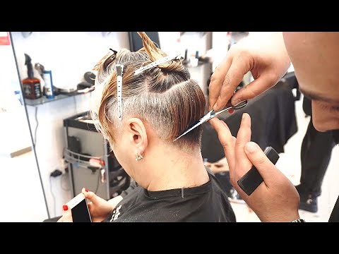 SHORT UNDERCUT PIXIE WITH SIDE BANGS - BLONDE HAIR