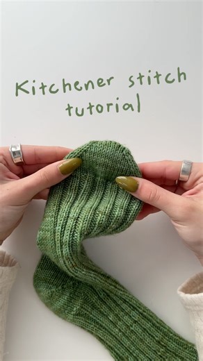 Kitchener stitch tutorial🌿 stitches#knit #knitting #knitsocks