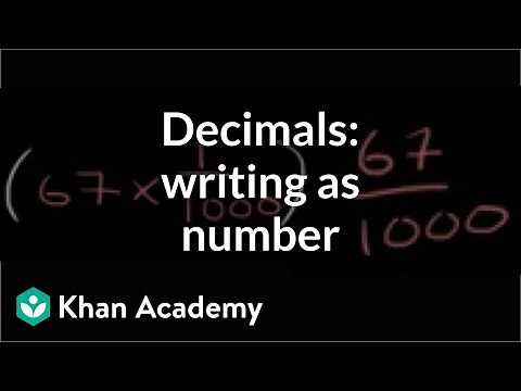 Decimals: writing it out as a number | Decimals | Pre-Algebra | Khan Academy
