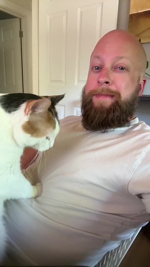 Cat wheel Father's Day laugh — Flora makes dad laugh