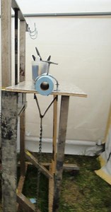 Meat Rabbit neck snapper & butcher table