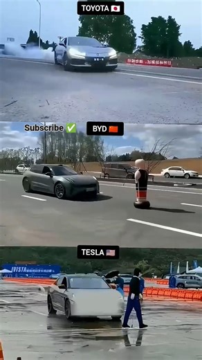 Toyota, BYD and Tesla face a real Last-Second Pedestrian AEB Test #shorts #viral #youtube