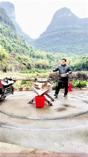 Traditional Craft in the Mountain Scenery: Making Rice Cakes/Tofu Outdoors