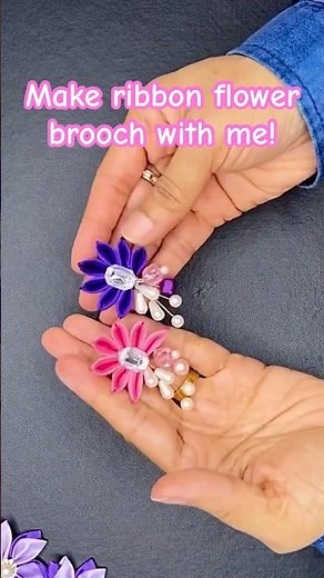 #diy #handmade #craft #kanzashi #ribbonflowers #tutorial #hairclips #bobbypin #shorts