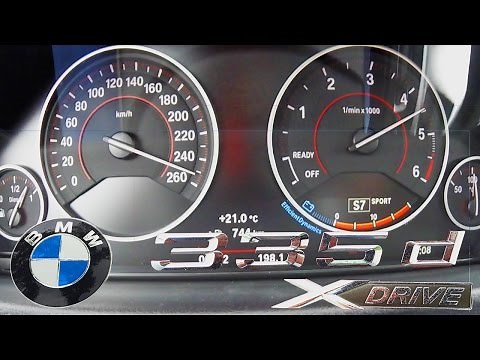 BMW 335d 2017 ACCELERATION & TOP SPEED Xdrive Test Drive Autobahn Sound