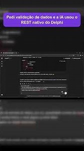 Pedi validação de dados e a IA usou o REST Client nativo do Delphi