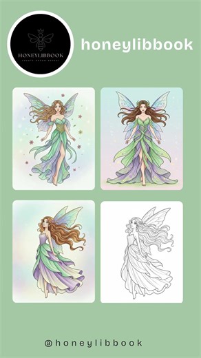 Ethereal Beauties | Dreamy Fairy Garden Coloring Pages ✨ Fantasy Art by HoneyLibBook