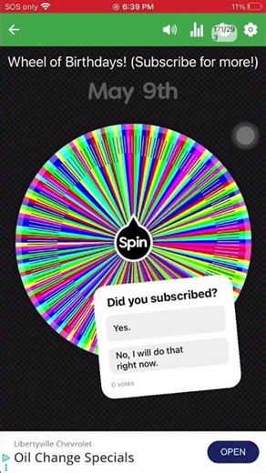 If it lands on your birthday, you’re out! Part 196