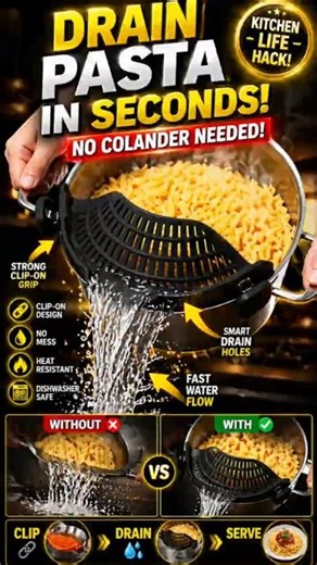 Clip On Pot Strainer – AUOON Silicone Pasta Strainer for Pots & Pans