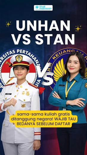 Bimbel Sekolah Kedinasan Terstruktur No.1 on Instagram: "❤️UNHAN vs 💙PKN STAN! Sama-sama kuliah gratis wajib tau bedanya‼️ Komen “MAU” untuk pdf informasi selengkapnya! Cek @studikedinasan.id - Rekomendasi Kelas Persiapan Sekolah Kedinasan Terstruktur! “Gak perlu belajar yang gak penting, belajar lebih efektif dan efisien bareng @studikedinasan.id dengan Materi Pilihan. Cukup 1x Bayar! Dapat Semuanya! ✅ 21x Sesi Kelas Zoom ✅ 100+ Kelas Video Materi ✅ 70 Sesi Drilling Soal ✅ 75+ Paket Quiz Per M