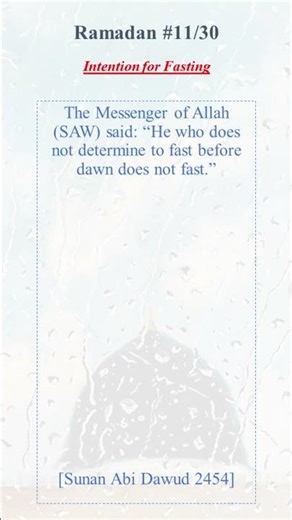Intention for Fasting 11/30 [Abu Dawud 2454] #shorts