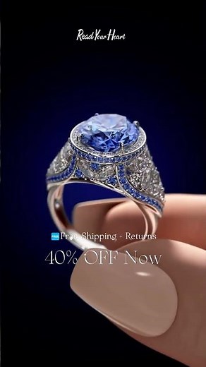 Art Deco Halo Round Moissanite Cluster Side-stone Sapphire Pave Engagement Ring #moissaniterings