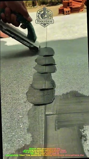 Professional Tile Grouting Process Using a Grout Float | Perfect Tile Joint Filling #shorts