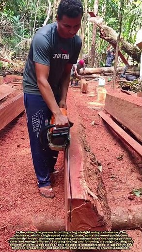 Using a Chainsaw for Precise Log Cutting