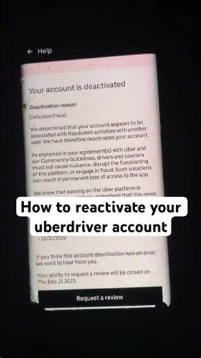 How to reactivate your uberdriver account #uber #ubereats #uberdriver #überleben #überraschung #gig